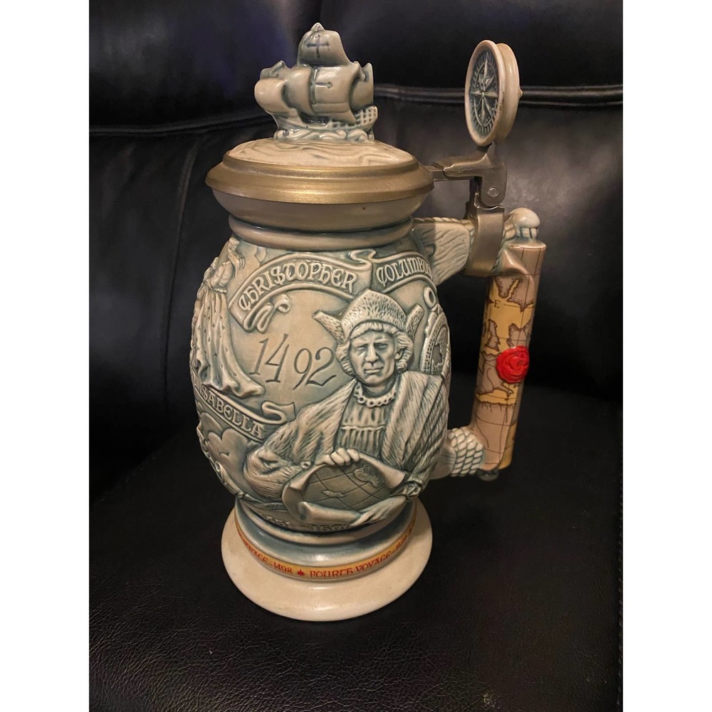 1992 Christopher Columbus New World Stein Beer Mug Avon #134214